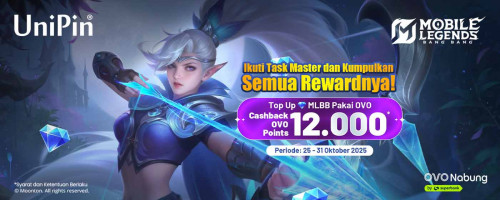 Kumpulkan Diamond Kuning Sebanyak-banyaknya! Top Up MLBB di UniPin Pakai OVO, Cashback 12Ribu OVO Points!